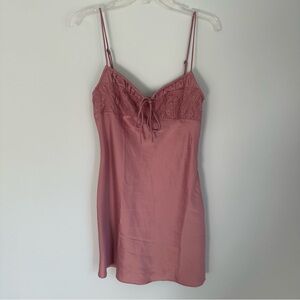 Urban Outfitters Perrie lace slip dress pink dusty rose medium romantic coquette